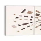 Panel dekorativ muri në kanavacë me futje druri prodhuar në Itali - Beatris Viadurini