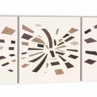 Panel dekorativ muri në kanavacë me futje druri prodhuar në Itali - Beatris Viadurini