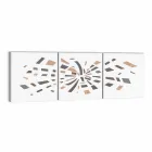 Panel dekorativ muri në kanavacë me futje druri prodhuar në Itali - Beatris Viadurini