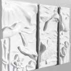 Paneli dekorativ i murit Dizajni modern qeramik i bardhë dhe gri - Giappoko Viadurini