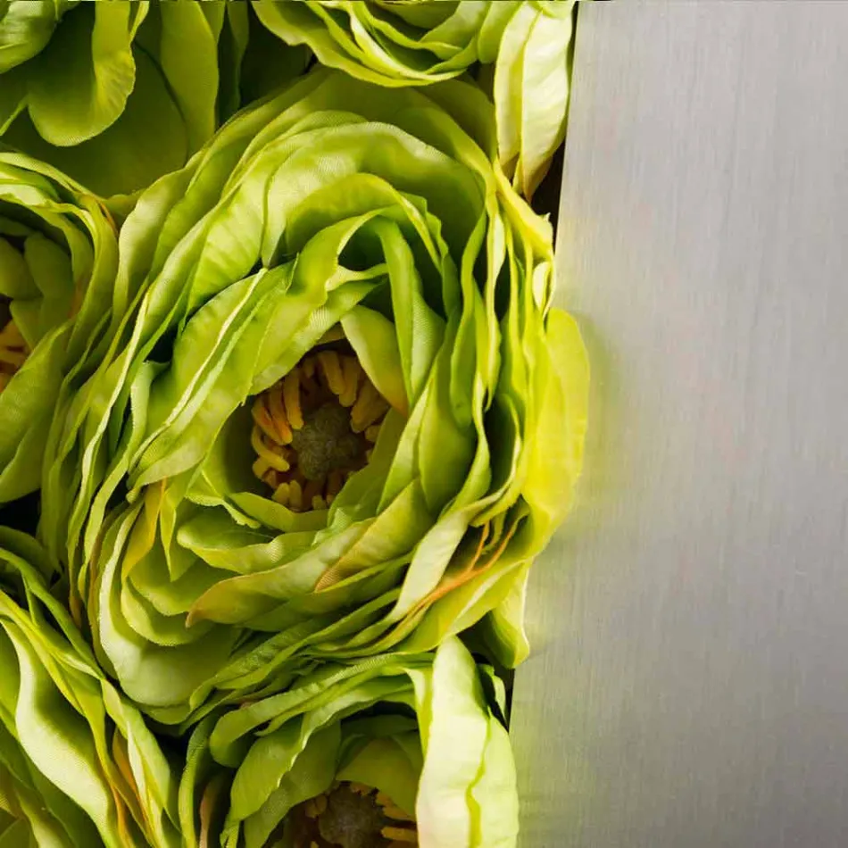 Panel dekorativ muri me lule artificiale prodhuar në Itali - Nunco Viadurini