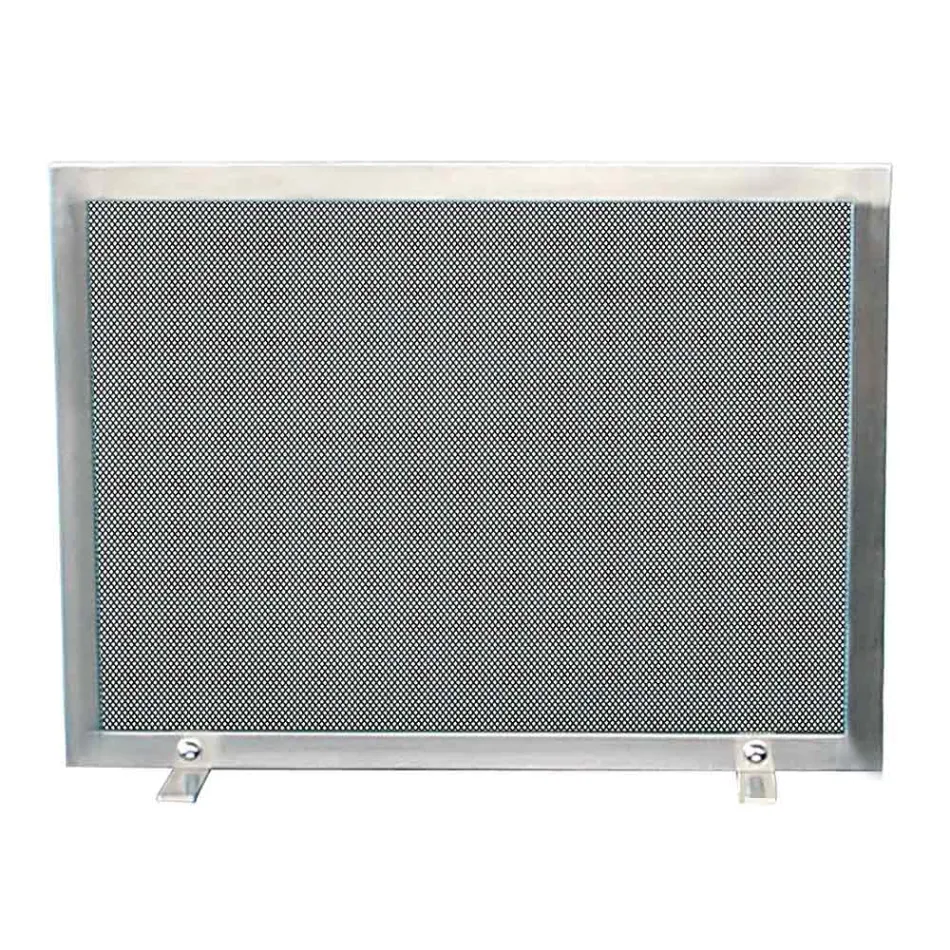 Kapëse Shkëndijash me Rrjetë të Zezë dhe Çelik Drejtkëndësh Prodhuar në Itali - Guri Viadurini