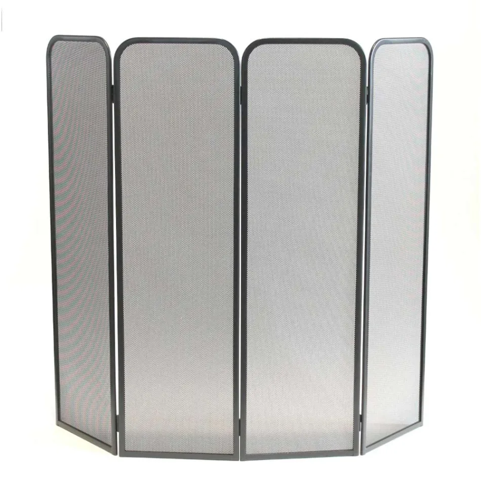 Mbrojtës sobë me 4 dyer në çelik të lyer me ngjyrë të zezë Prodhuar në Itali - Kivi Viadurini