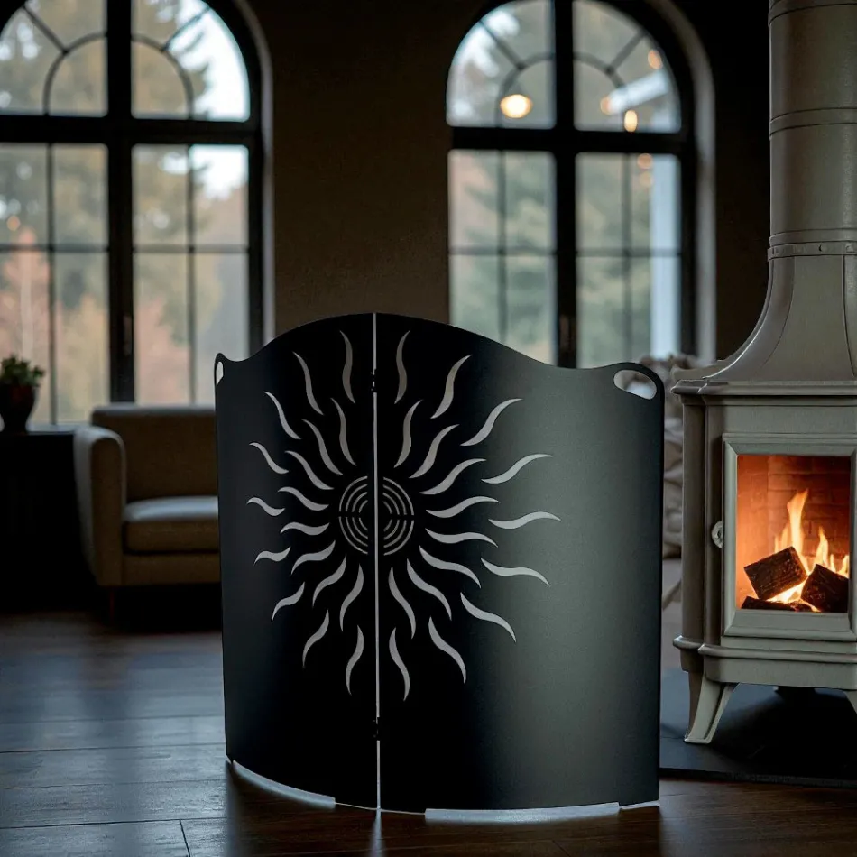 Mbrojtës sobash të lakuar me 2 dyer metalike Prodhuar në Itali - Duck Viadurini