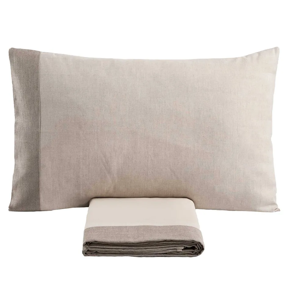 Set mbulese dopio me 90% pambuk dhe 10% liri Prodhuar në Itali - Nestle Viadurini