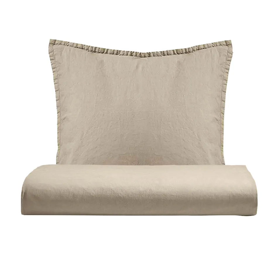 Set mbulesë teke me pambuk të pastër të lyer me veshje me 1 këllëf jastëku - delikatesë Viadurini