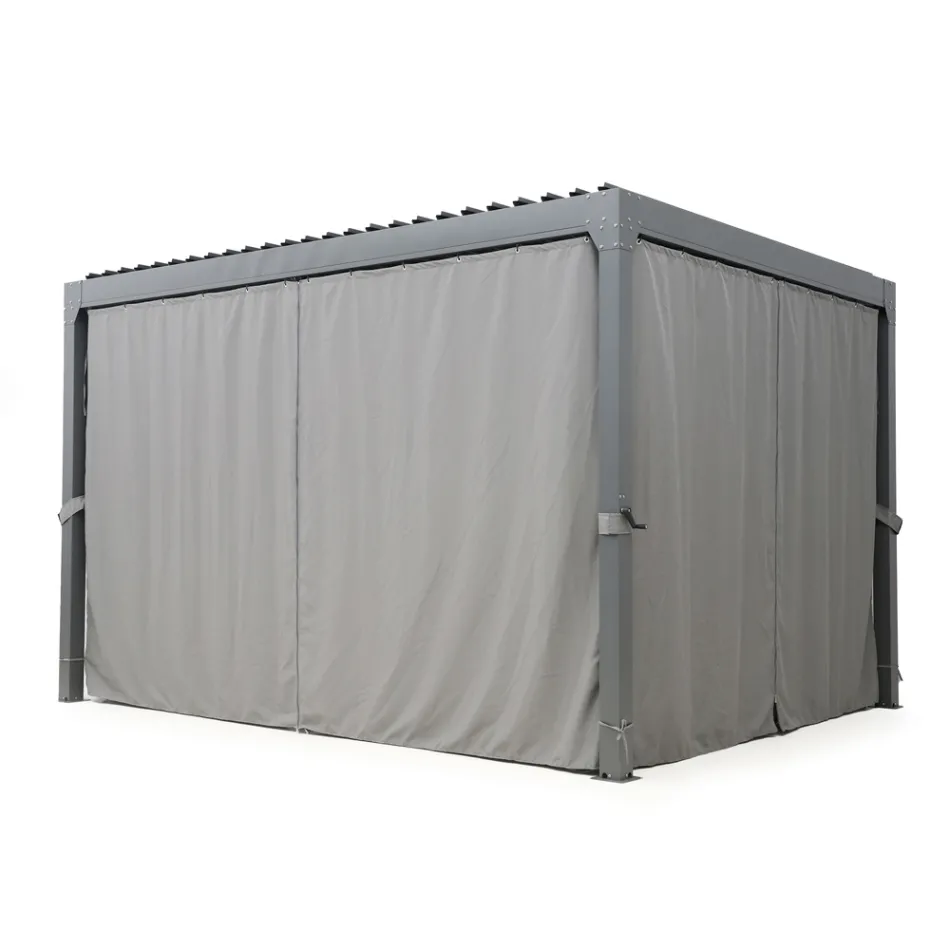 Pegola 3x4 mt në alumin të lyer me antracit me manivë - Levante Viadurini