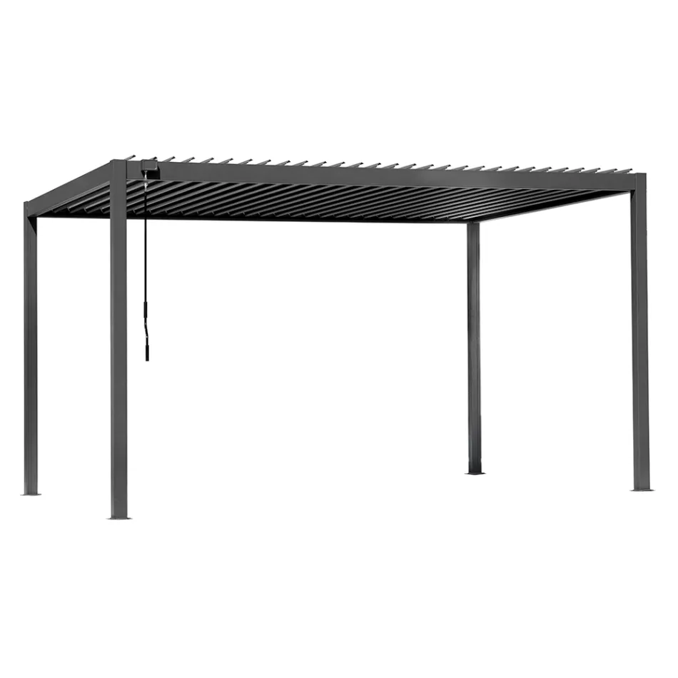 Pergola Alumini Antracit me Çati të Rregullueshme - Vitta Viadurini