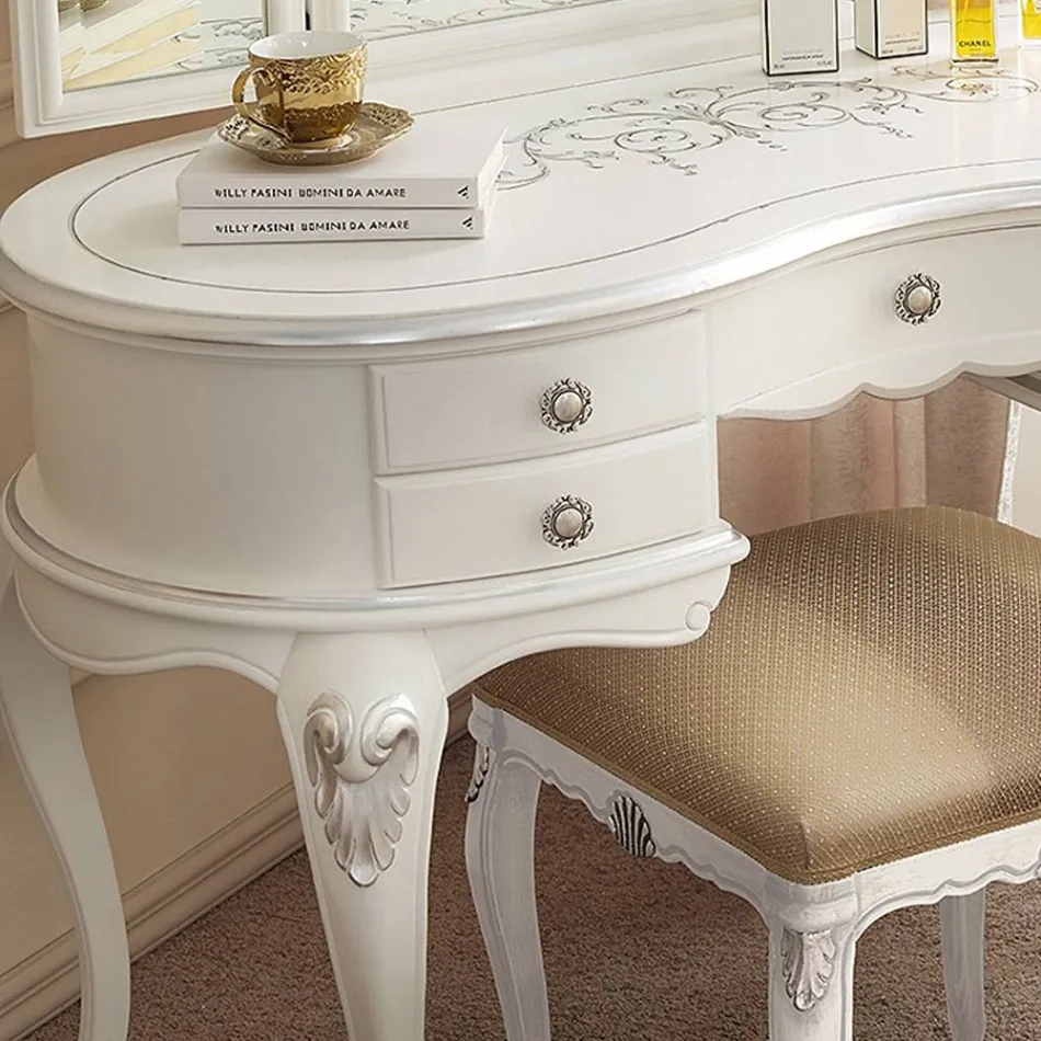 Krehër klasik i grimit prej druri me pasqyrë Prodhuar në Itali - Cambrige Viadurini