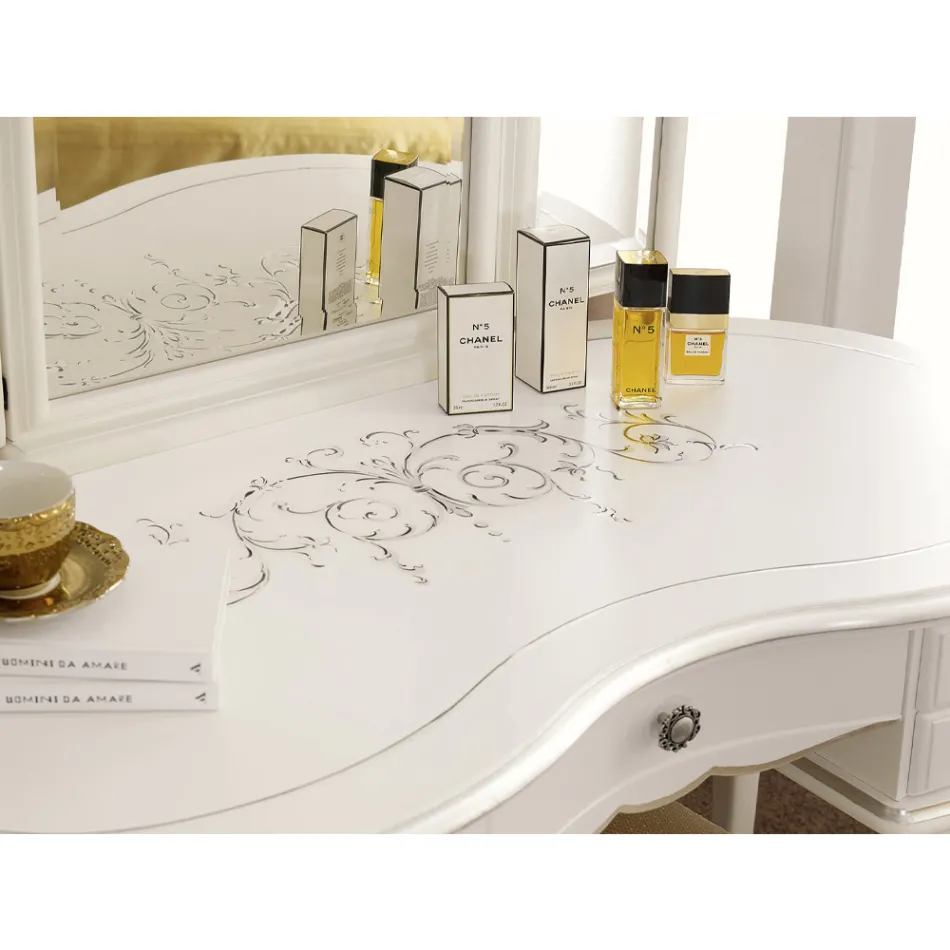 Krehër klasik i grimit prej druri me pasqyrë Prodhuar në Itali - Cambrige Viadurini