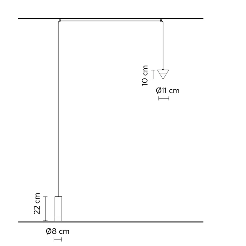 Llambë dyshemeje me tela në alumin e zi dhe kon me dizajn minimal të shkëlqyeshëm - Mercado Viadurini