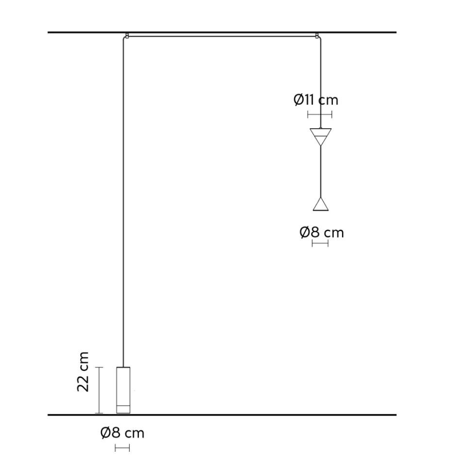 Llamba dyshemeje me dizajn minimal prej alumini të zi dhe me dy kone - Mercado Viadurini