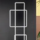 Dizajn llambë dyshemeje LED në metal të lyer me ar ose argjend - formale Viadurini