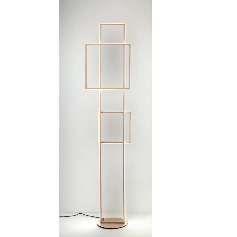 Dizajn llambë dyshemeje LED në metal të lyer me ar ose argjend - formale Viadurini