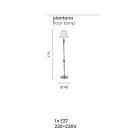 Llambë dyshemeje klasike italiane e punuar me dorë me xham dhe metal me abazhur - Oliver Viadurini