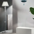 Llambë dyshemeje klasike me xham Rigaton të punuar me dorë dhe metal ari - Fievole Viadurini