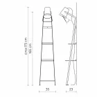 Llamba e dyshemesë së dhomës së ndenjes në metal të bardhë ose të zi me rafte - Butler Viadurini