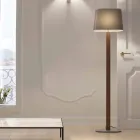 Llambë dyshemeje me dizajn modern në llambë me abazhur pëlhure prodhuar në Itali - Kërce Viadurini