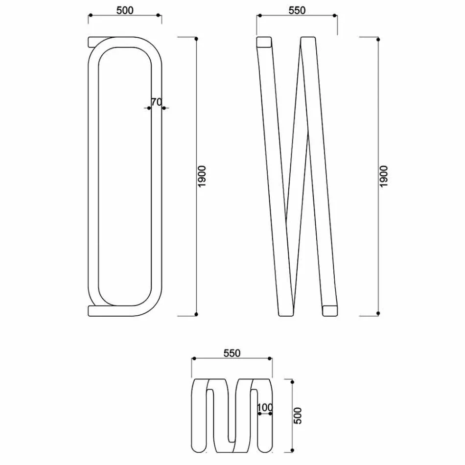 Llambë dyshemeje moderne e projektuar e bërë në Itali, Sirolo Viadurini