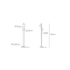 Llambë dyshemeje Alma në alumin dhe xham të bardhë të fryrë Viadurini