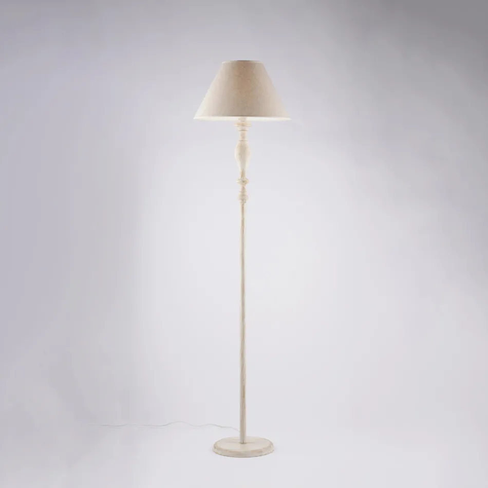 Llambë dyshemeje prej druri dhe hekuri dhe abazhur i prodhuar në Itali për dekorim të brendshëm - Toskanë Viadurini