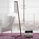 Llambë për dysheme metalike me abazhur pambuku moderne të bardhë prodhuar në Itali - Barton Viadurini