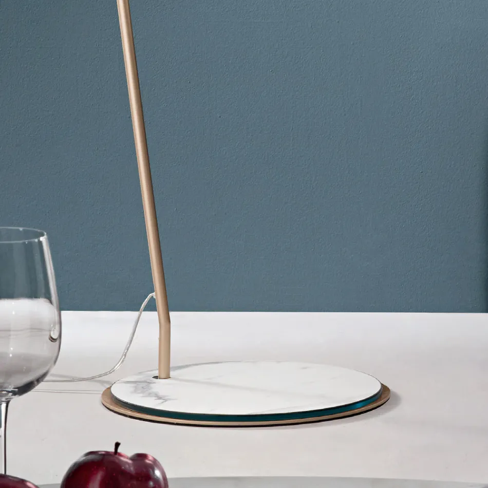 Llamba dyshemeje metalike me nuancë Pvc e veshur me pëlhurë - Adriana Viadurini