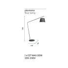 Llamba dyshemeje metalike me nuancë Pvc e veshur me pëlhurë - Adriana Viadurini