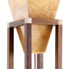 Dizajn llambë dyshemeje në oniks dhe dru Grilli York bërë në Itali Viadurini