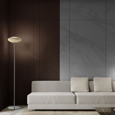 Llambë dyshemeje prej xhami veneciane me brinjë dhe fryrje me dorë - Dafne Viadurini