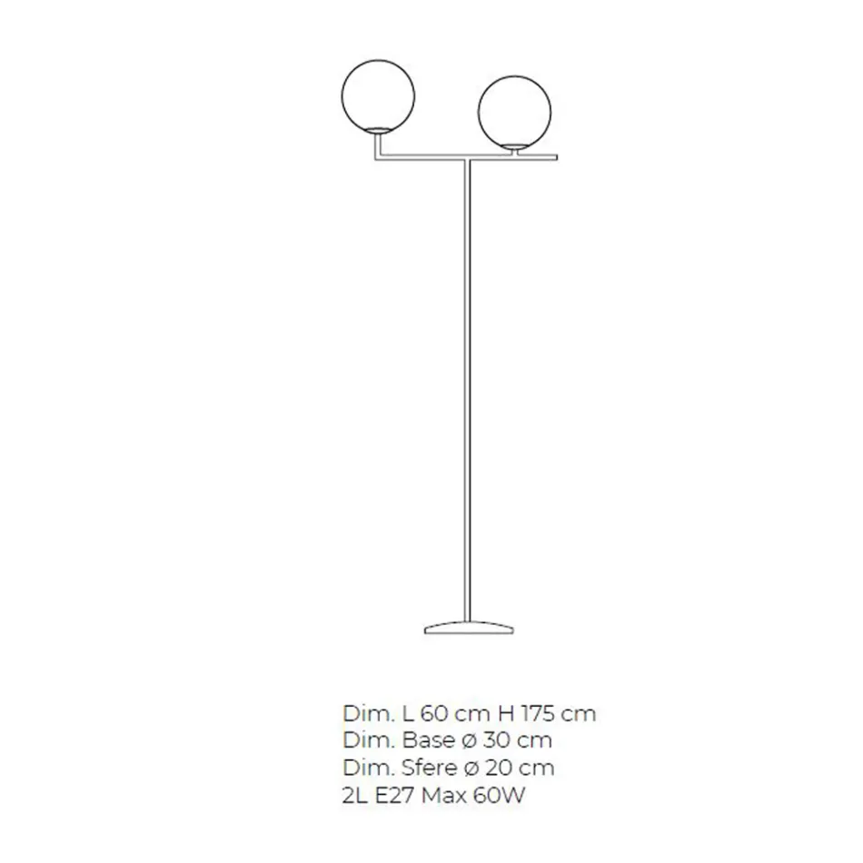 Llambë dyshemeje moderne në xham venecian të fryrë me dorë - borë Viadurini