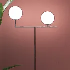 Llambë dyshemeje moderne në xham venecian të fryrë me dorë - borë Viadurini