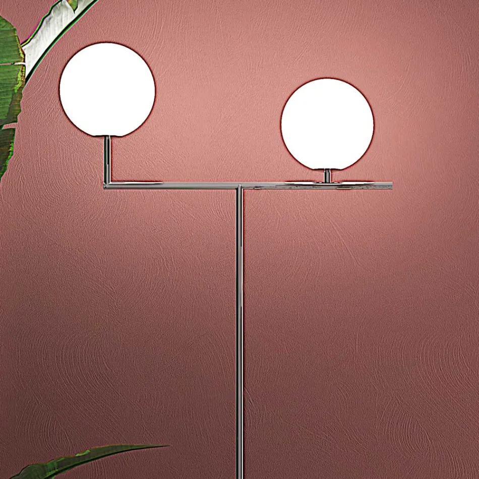 Llambë dyshemeje moderne në xham venecian të fryrë me dorë - borë Viadurini