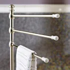 Mbajtëse peshqirësh vintage me 3 krahë në tunxh dhe qeramikë - Lyon Viadurini