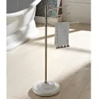 Mbajtëse peshqirësh vintage me 3 krahë në tunxh dhe qeramikë - Lyon Viadurini