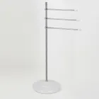 Mbajtëse peshqirësh vintage me 3 krahë në tunxh dhe qeramikë - Lyon Viadurini