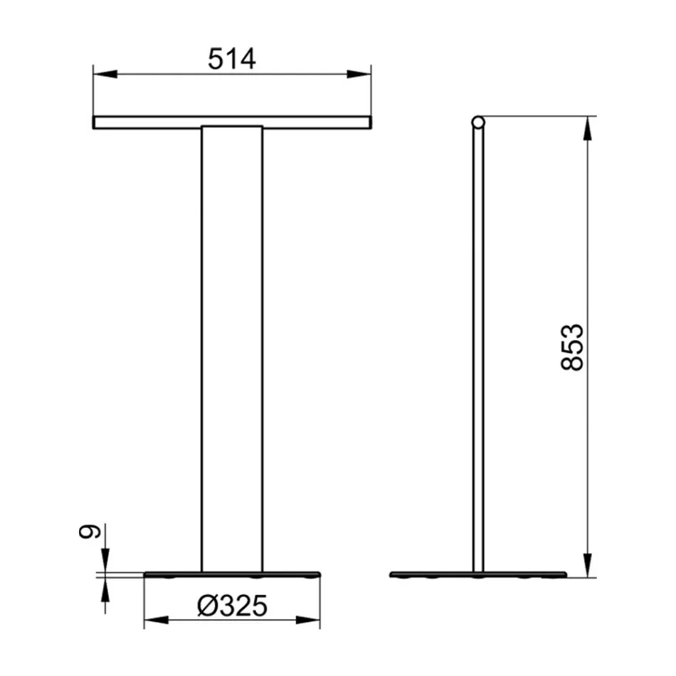 Mbajtëse peshqiri në këmbë për lavaman në ngjyrë alumini të bardhë ose të zi - Alcade Viadurini