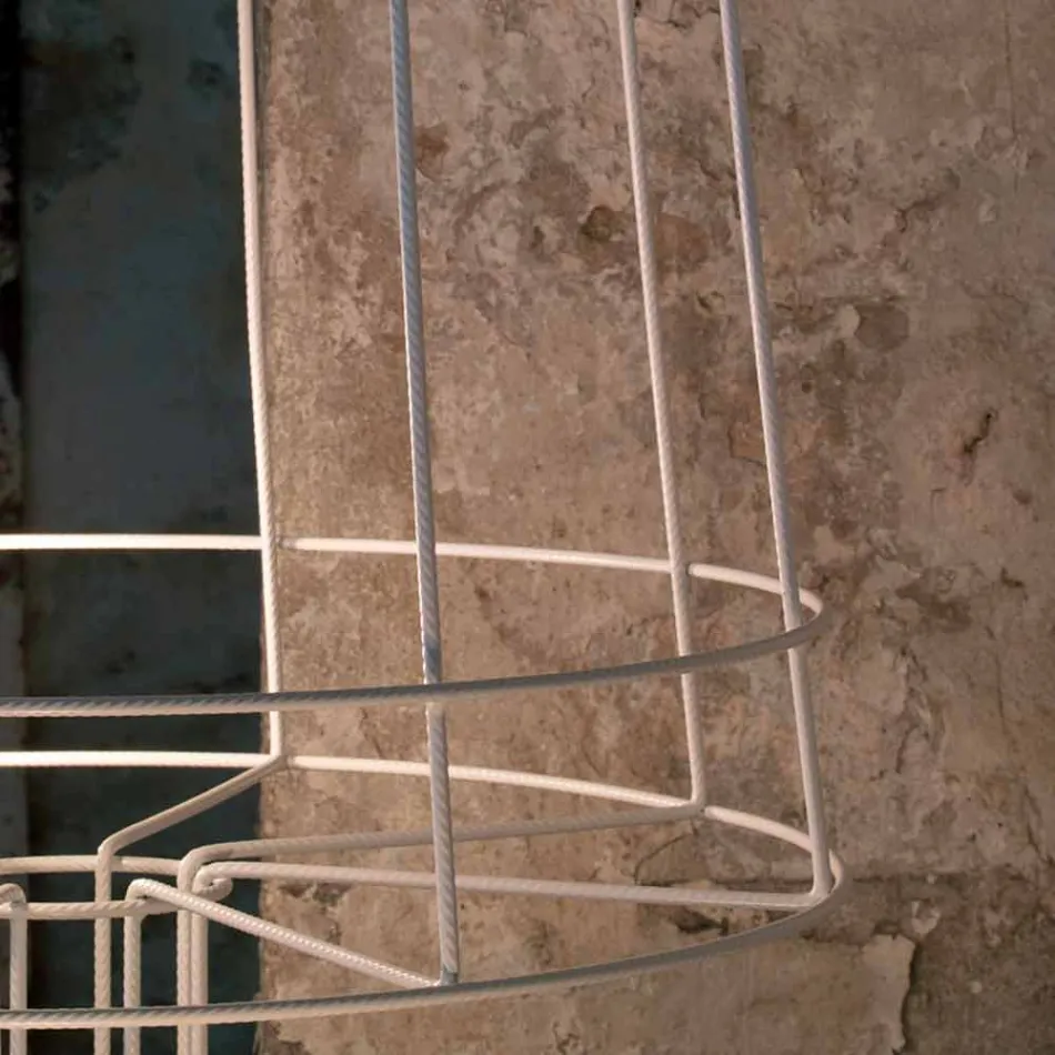 Llamba e dyshemesë së dhomës së ndenjes 3 drita në stilin minimal të bardhë ose natyror - Stili Viadurini