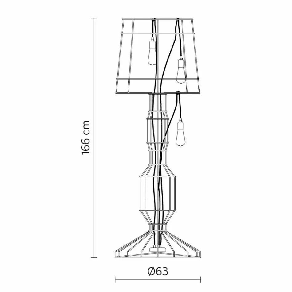 Llamba e dyshemesë së dhomës së ndenjes 3 drita në stilin minimal të bardhë ose natyror - Stili Viadurini