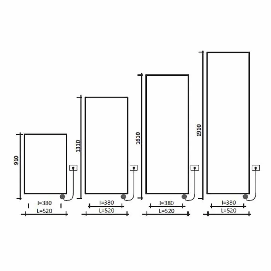 Radiatori modern i murit me pllaka rrezatuese elektrike deri në 1000 W - I përkulur Viadurini