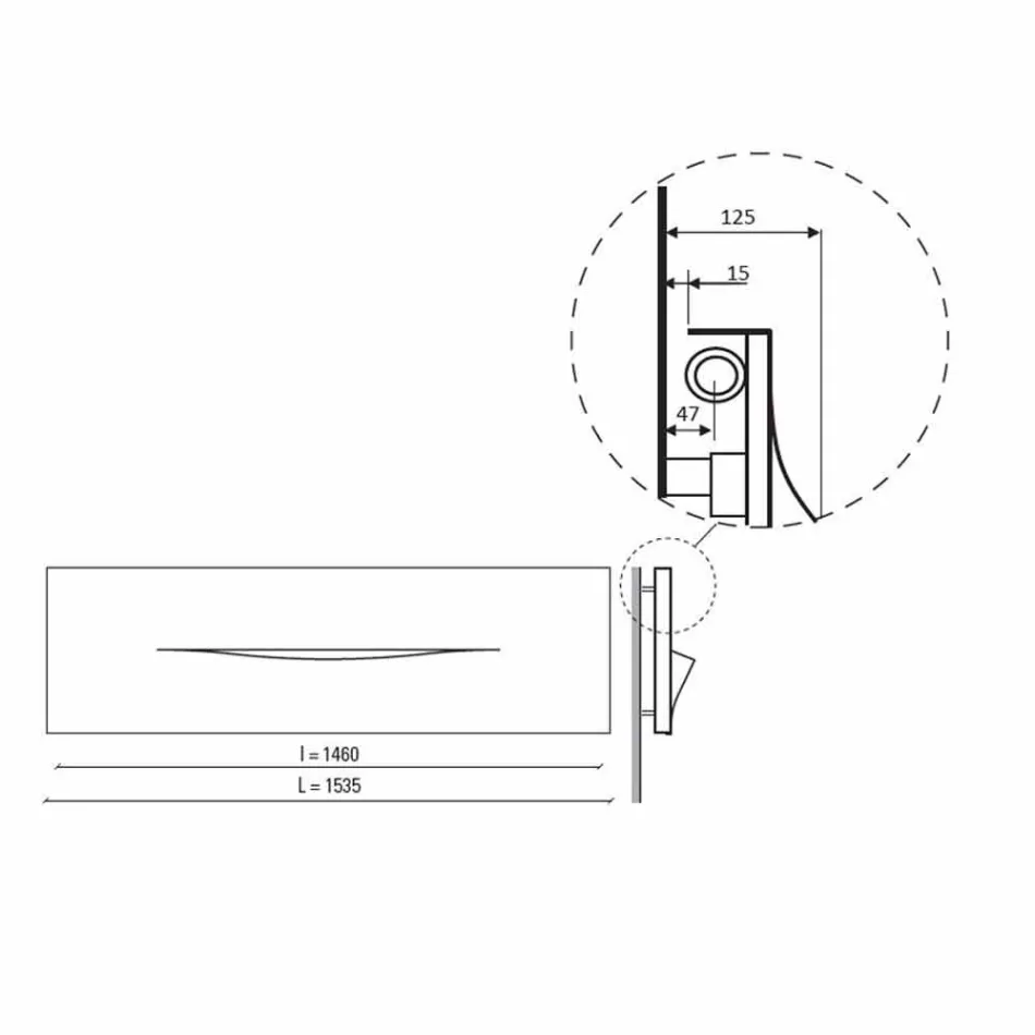 Dizajn Horizontal Pllaka rrezatuese hidraulike në çelik deri në 820 W - Prerje Viadurini