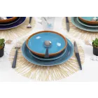 Pllaka me ngjyra dhe moderne 18 copë në shërbimin e plotë të tabelave me gurë - Egadi Viadurini