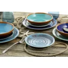 Pllaka me ngjyra dhe moderne 18 copë në shërbimin e plotë të tabelave me gurë - Egadi Viadurini