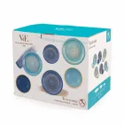 Pllaka me ngjyra dhe moderne 18 copë në shërbimin e plotë të tabelave me gurë - Egadi Viadurini