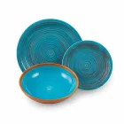 Pllaka me ngjyra dhe moderne 18 copë në shërbimin e plotë të tabelave me gurë - Egadi Viadurini