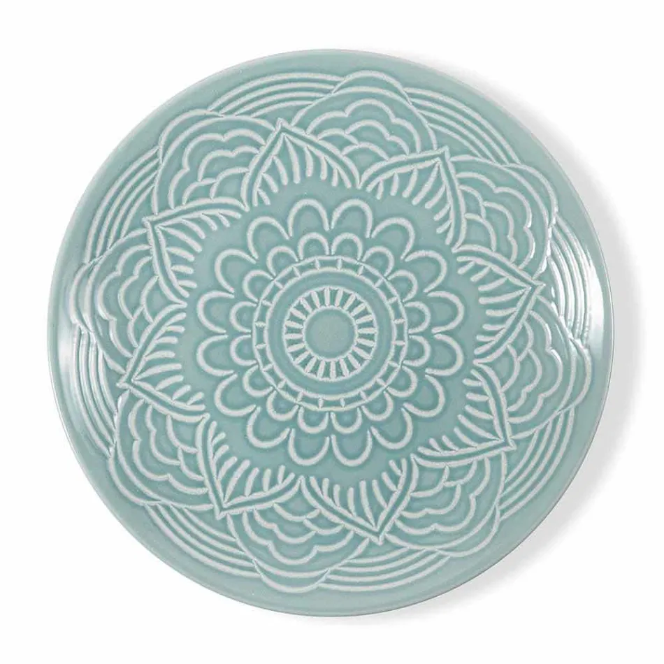 Pllaka me ngjyra moderne 18 copë Shërbimi i plotë i tabelës në Gres - Kretë Viadurini