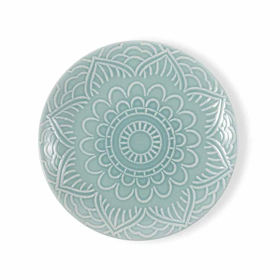 Pllaka me ngjyra moderne 18 copë Shërbimi i plotë i tabelës në Gres - Kretë Viadurini