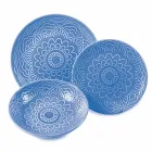 Pllaka me ngjyra moderne 18 copë Shërbimi i plotë i tabelës në Gres - Kretë Viadurini