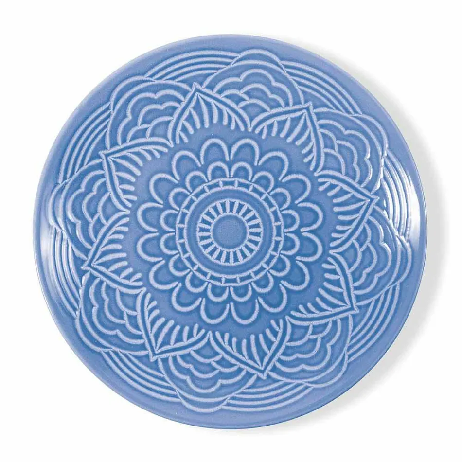 Pllaka me ngjyra moderne 18 copë Shërbimi i plotë i tabelës në Gres - Kretë Viadurini