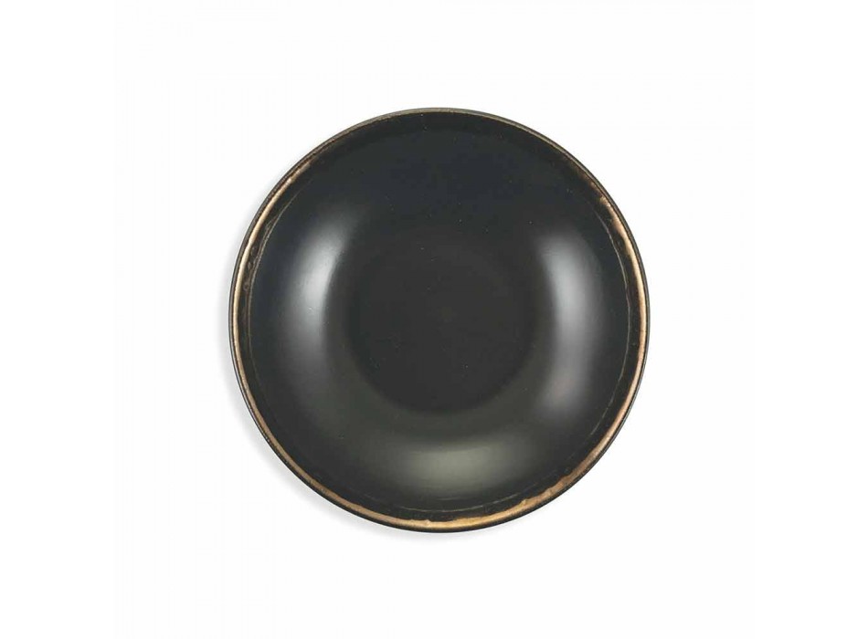Pllaka takëmi për pjata prej guri të zi dhe të artë Set 18 copë moderne - Oronero Viadurini